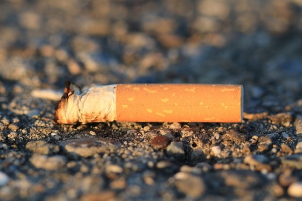Foto: Ein Zigarettenstummel liegt am Boden (Smaragd, Pixabay License)