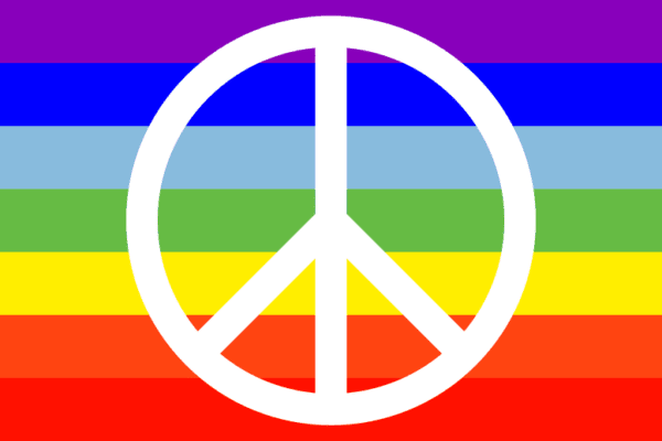 Bild: Regenbogenfahne mit dem Logo des Atomwaffensperrvertrages (Opensofias, CC0 1.0)