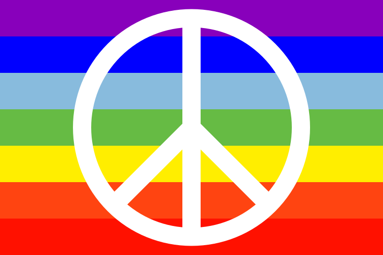 Bild: Regenbogenfahne mit dem Logo des Atomwaffensperrvertrages (Opensofias, CC0 1.0)